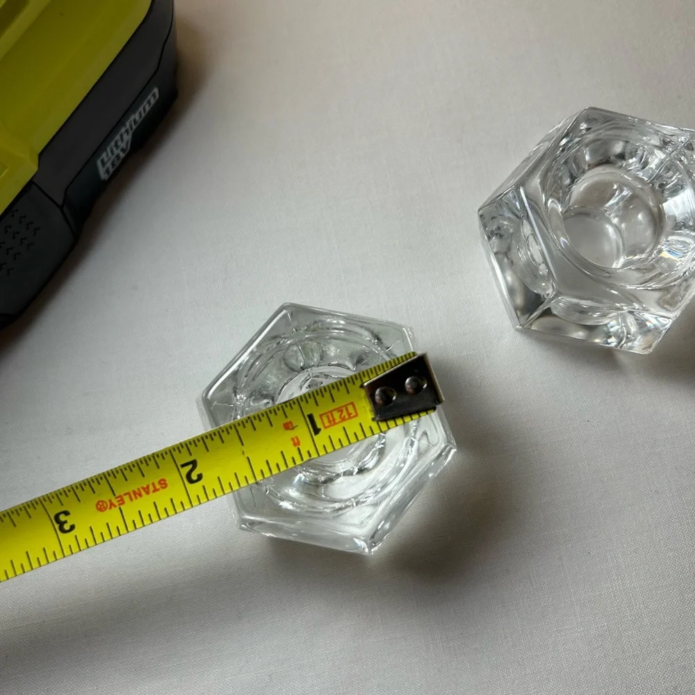 Set of 2 Glass Candle Holders